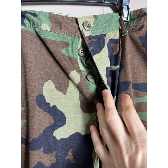 US Army Hot Weath Trouser Military Woodland BDU Cargo 50/50 Surplus Mens L-Short - Picture 3 of 7